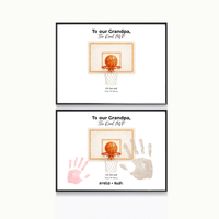 Basketball Handprint Craft for Grandpa, To Our Grandpa The Real MVP Printable, Father’s Day Gift from Grandkids, Sports Grandpa Keepsake