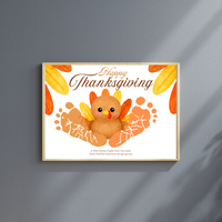 Happy Thanksgiving Turkey Footprint Craft | Thanksgiving Keepsake Printable | Preschool Fall Activity