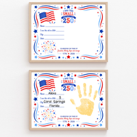 250 Years of Freedom Handprint Craft Printable, Happy Birthday America Keepsake, I Was This Small When America Turned 250, July 4th Activity