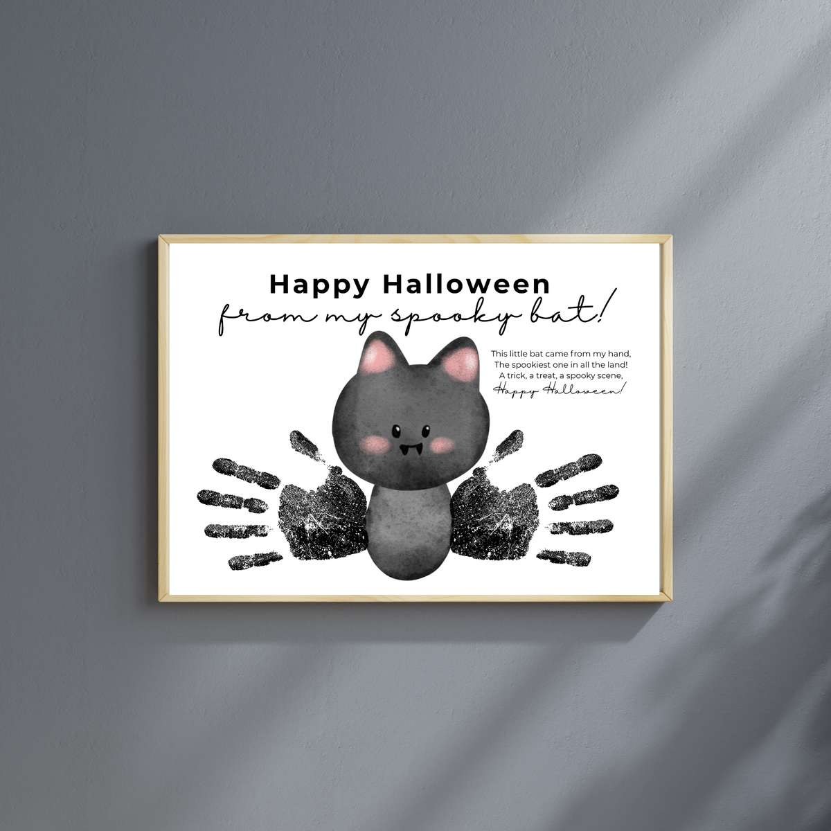 Happy Halloween Bat Handprint Craft Printable | Spooky Bat Keepsake for Kids | Preschool Halloween Activity | Daycare & Classroom Craft