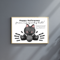 Happy Halloween Bat Handprint Craft Printable | Spooky Bat Keepsake for Kids | Preschool Halloween Activity | Daycare & Classroom Craft