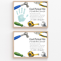 Christian VBS Construction Handprint Craft Printable | God Picked Me to Build Good Character | Vacation Bible School Keepsake Activity