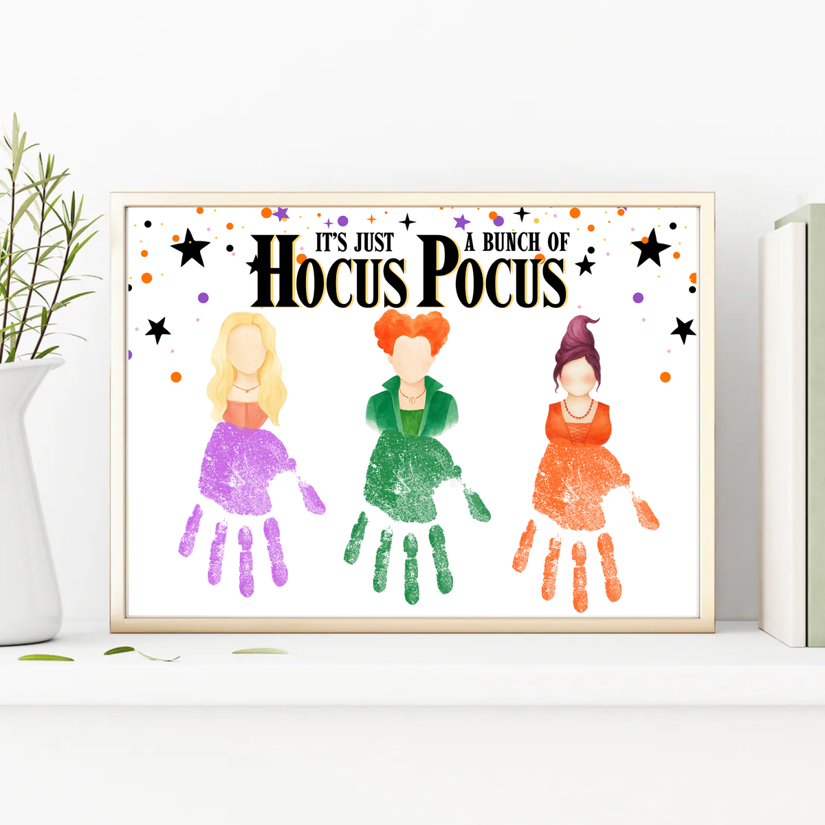 It's Just a Bunch of Hocus Pocus Handprint Craft Printable | Halloween Witch Handprint Keepsake | Preschool Halloween Activity | Daycare & Classroom Craft