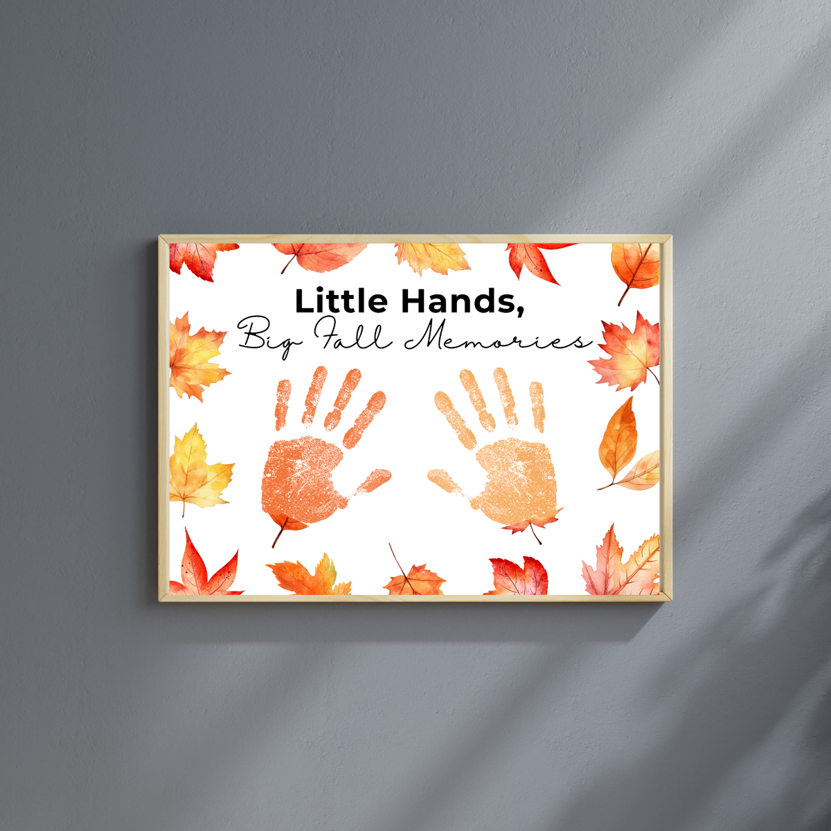 Fall Handprint Craft Printable | Little Hands Big Fall Memories | Autumn Keepsake Activity for Preschool & Kindergarten