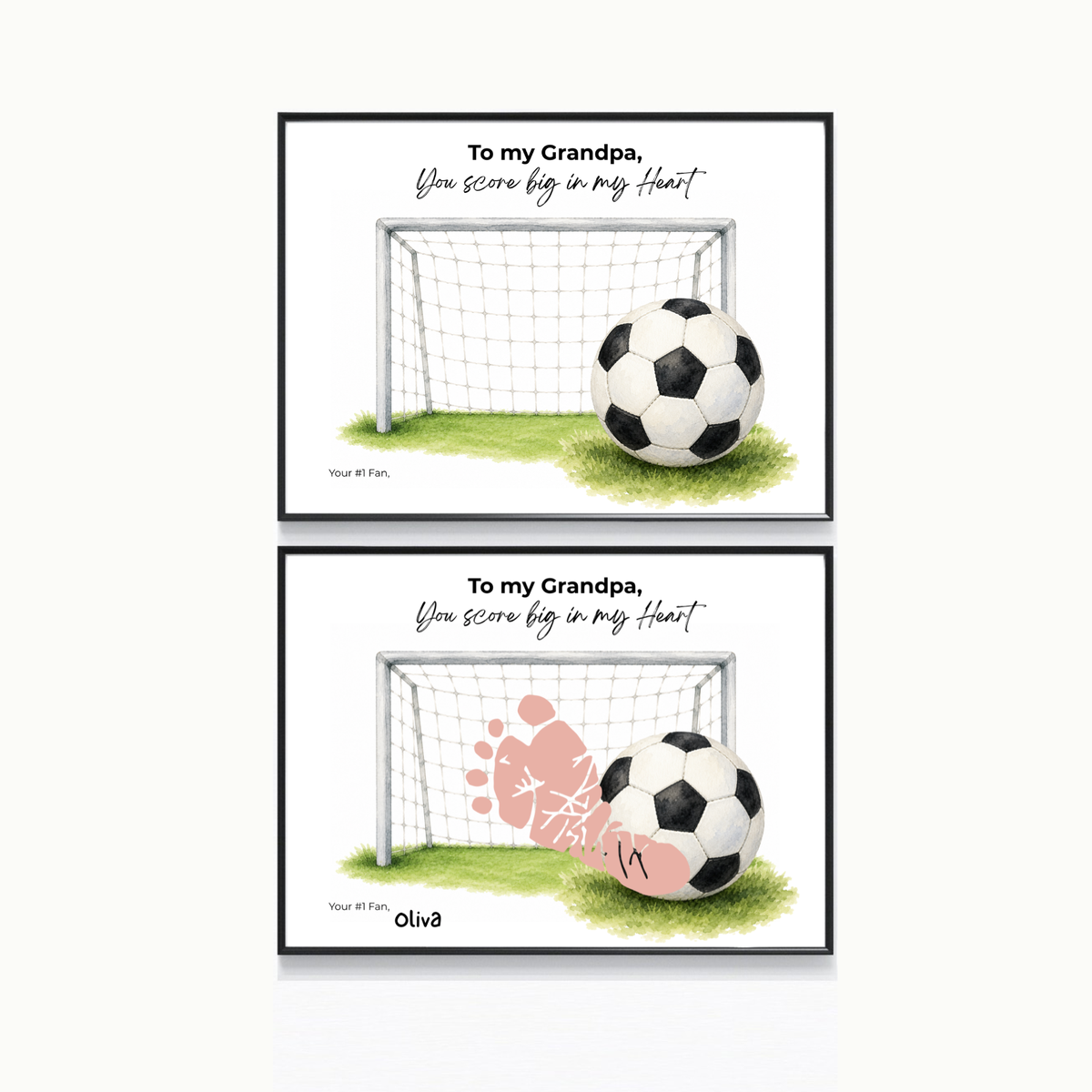 Soccer Grandpa Footprint Craft Printable, To My Grandpa You Score Big in My Heart, Grandpa Soccer Keepsake Gift, Sports Grandpa Gift from Kids