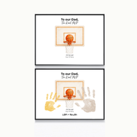 Basketball Handprint Craft for Dad, To Our Dad The Real MVP Printable, Father’s Day Basketball Keepsake from Kids, Sports Dad Gift