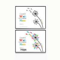 Mother’s Day Fingerprint Craft Printable | I Couldn’t Wish for a Better Mom | Dandelion Keepsake Gift from Kids | Preschool DIY Printable
