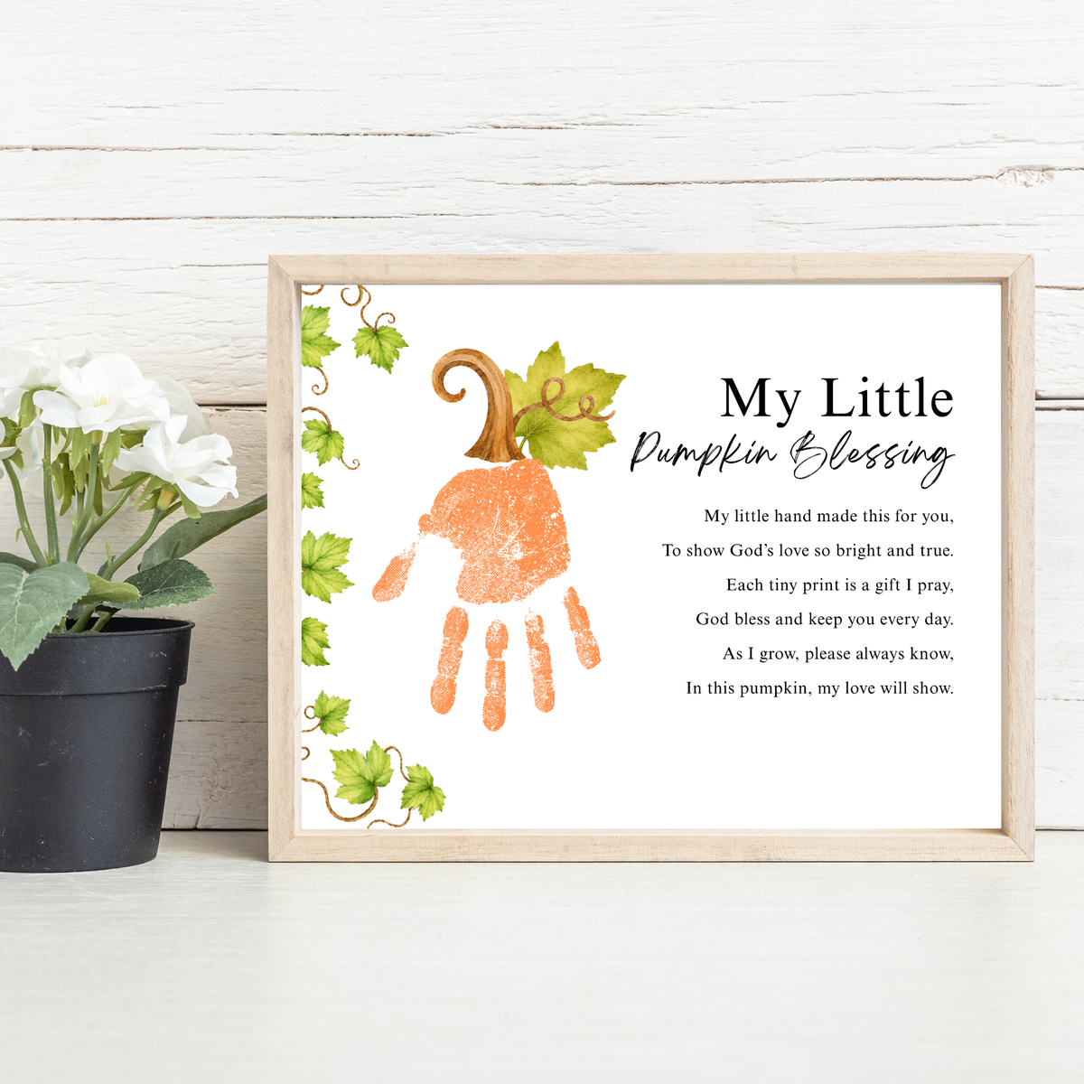My Little Pumpkin Blessing Handprint Craft Printable | Christian Fall Keepsake | Preschool Pumpkin Handprint Activity