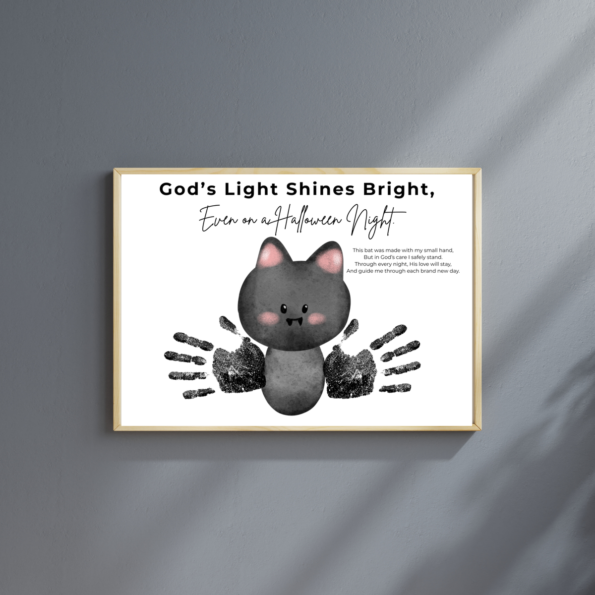Christian Halloween Bat Handprint Craft Printable | Faith-Based Halloween Keepsake Activity for Kids | Preschool Christian Halloween Craft | Sunday School Printable