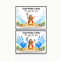 Moses Parts the Red Sea Handprint Craft | God Made a Way Christian Bible Printable for Kids