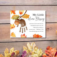 My Little Acorn Blessing Handprint Craft Printable | Christian Fall Keepsake | Preschool Acorn Handprint Activity