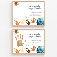 Juneteenth Courage & Freedom Handprint Craft Printable | Juneteenth Activity for Kids | Diversity & Inclusion Keepsake