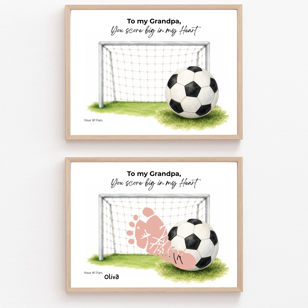 Soccer Grandpa Footprint Craft Printable, To My Grandpa You Score Big in My Heart, Grandpa Soccer Keepsake Gift, Sports Grandpa Gift from Kids