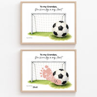 Soccer Grandpa Footprint Craft Printable, To My Grandpa You Score Big in My Heart, Grandpa Soccer Keepsake Gift, Sports Grandpa Gift from Kids