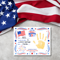 250 Years of Freedom Handprint Craft Printable, Happy Birthday America Keepsake, I Was This Small When America Turned 250, July 4th Activity