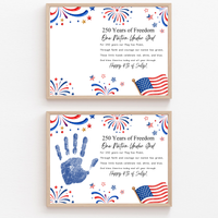 Christian July 4th Poem Handprint Craft Printable, 250 Years of Freedom, One Nation Under God, Patriotic Keepsake Activity for Kids