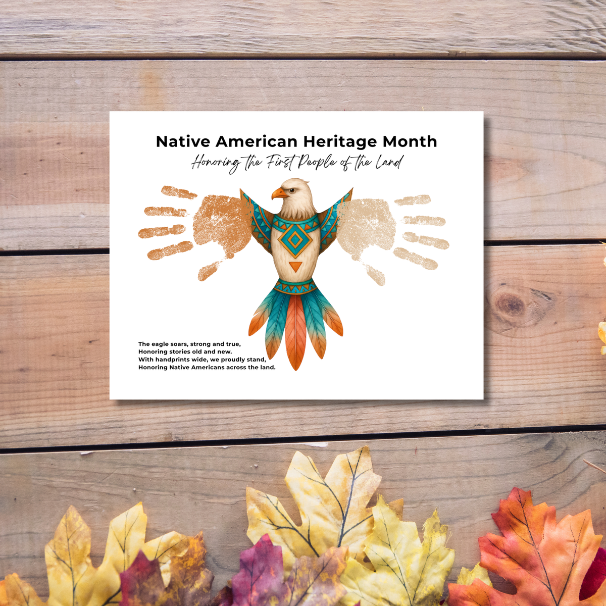 Native American Heritage Month Handprint Craft | Eagle Keepsake Printable