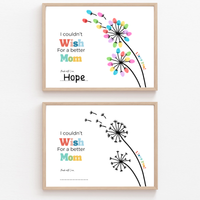 Mother’s Day Fingerprint Craft Printable | I Couldn’t Wish for a Better Mom | Dandelion Keepsake Gift from Kids | Preschool DIY Printable