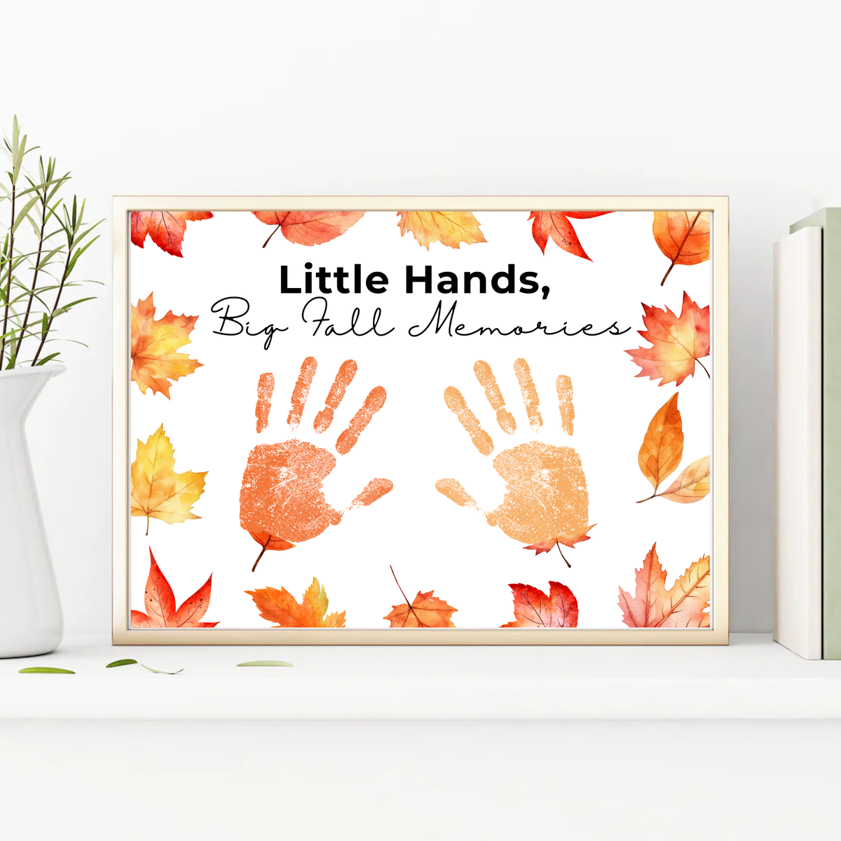 Fall Handprint Craft Printable | Little Hands Big Fall Memories | Autumn Keepsake Activity for Preschool & Kindergarten
