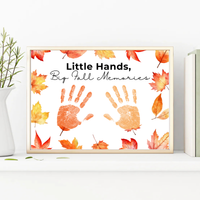 Fall Handprint Craft Printable | Little Hands Big Fall Memories | Autumn Keepsake Activity for Preschool & Kindergarten