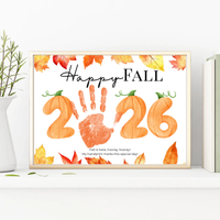 First Day of Fall Handprint Craft Printable 2026, Baby's First Fall Keepsake, Preschool Autumn Activity, Pumpkin Number Craft, Fall Classroom Decor
