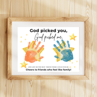 Christian Friendship Handprint Craft for Kids | God Picked You Best Friend Faith-Based Keepsake