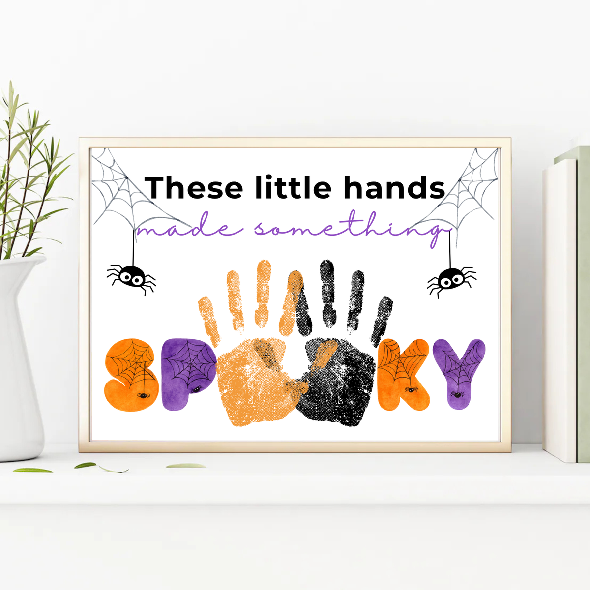 Halloween Handprint Craft Printable | These Little Hands Made Something Spooky | Halloween Keepsake for Kids | Preschool & Daycare Craft