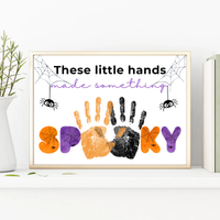 Halloween Handprint Craft Printable | These Little Hands Made Something Spooky | Halloween Keepsake for Kids | Preschool & Daycare Craft