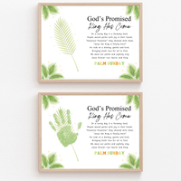 Palm Sunday Poem Handprint Craft Printable | “God’s Promised King Has Come” Christian Kids Activity | Easter Faith-Based Keepsake PDF