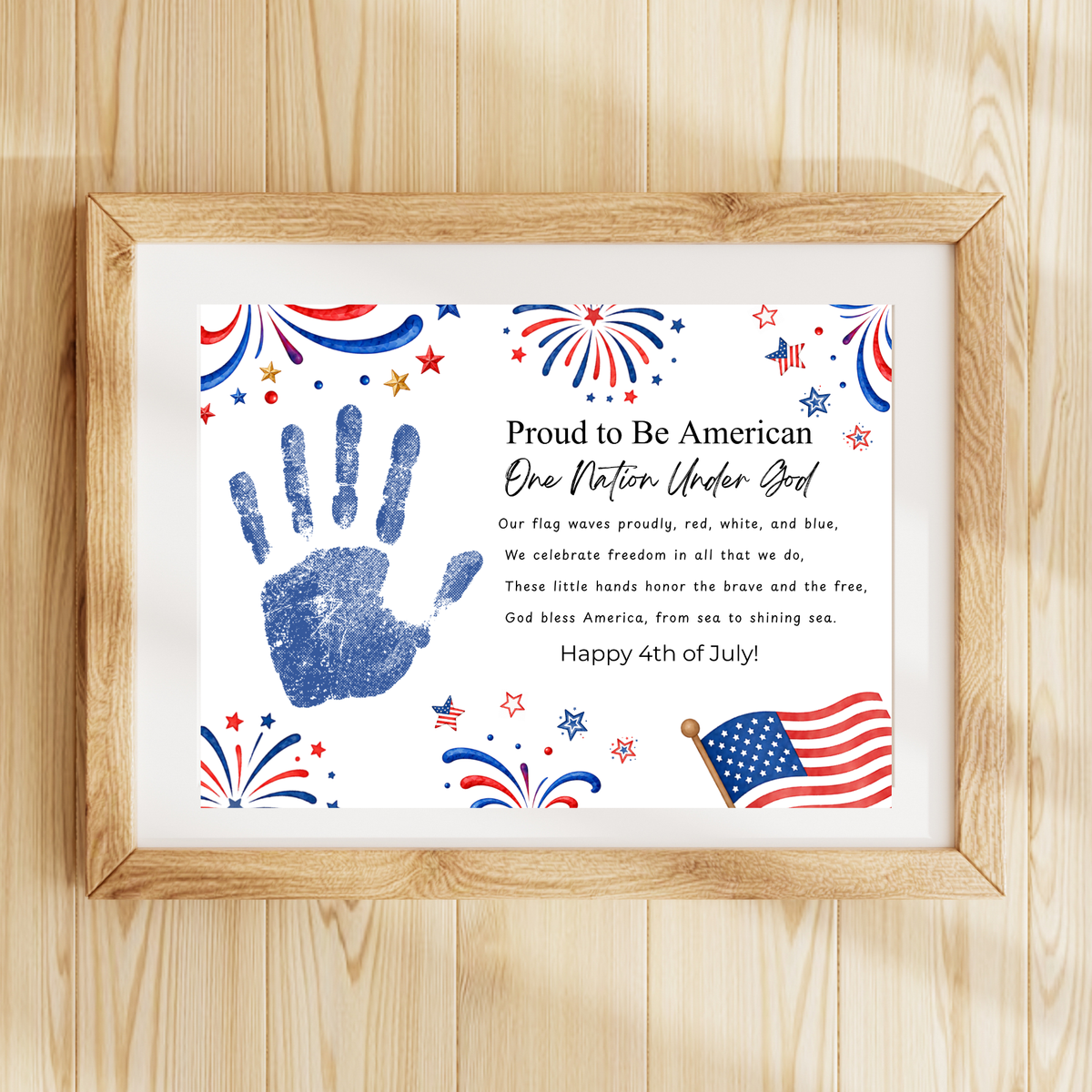 Christian 4th of July Handprint Craft for Kids | One Nation Under God Patriotic Preschool & Kindergarten Activity