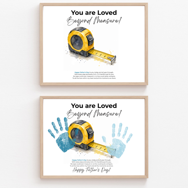 Father’s Day Handprint Craft Printable | You Are Loved Beyond Measure | Measuring Tape Keepsake Gift from Kids | DIY Dad Gift