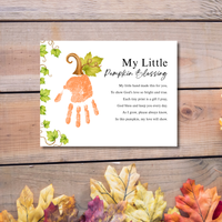 My Little Pumpkin Blessing Handprint Craft Printable | Christian Fall Keepsake | Preschool Pumpkin Handprint Activity