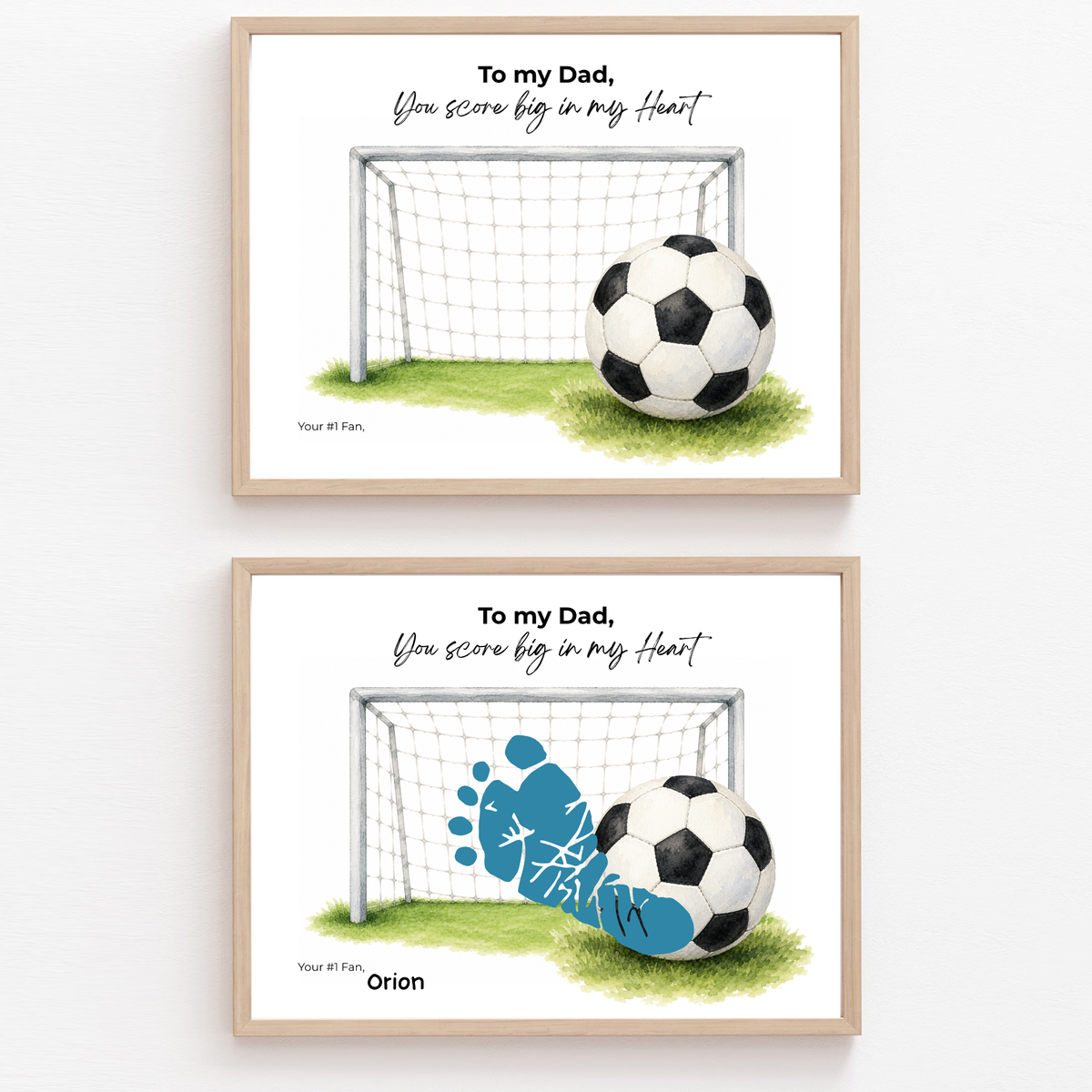Soccer Father’s Day Footprint Craft Printable, To My Dad You Score Big in My Heart, Soccer Keepsake Gift from Kids, Sports Dad Father’s Day Craft