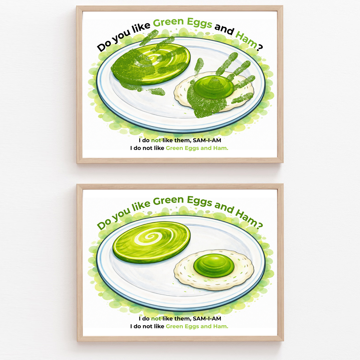 Green Eggs and Ham Handprint Craft Printable | Kids Reading Activity | Literacy Art Keepsake PDF