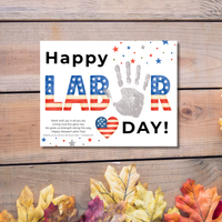 Christian Happy Labor Day Handprint Craft Printable | Faith Based Labor Day Activity | Preschool Sunday School Keepsake