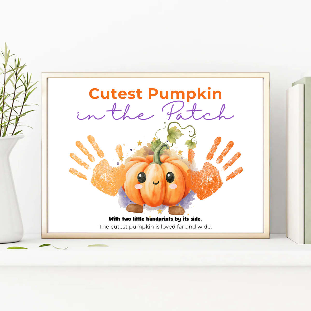 Pumpkin Handprint Craft Printable | Cutest Pumpkin in the Patch | Fall Keepsake Activity for Preschool & Kindergarten