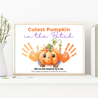 Pumpkin Handprint Craft Printable | Cutest Pumpkin in the Patch | Fall Keepsake Activity for Preschool & Kindergarten