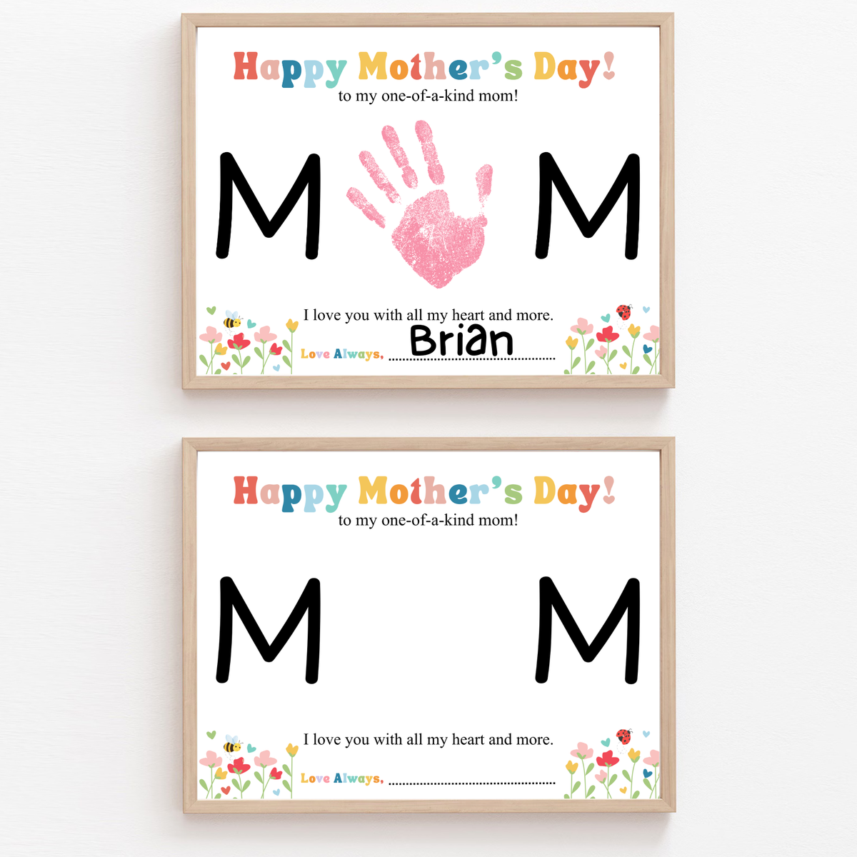 Mother’s Day Handprint Craft Printable | MOM Handprint Keepsake Gift from Kids | Preschool DIY Mother’s Day Art | Personalized Mom Gift PDF