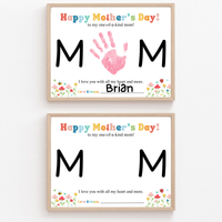 Mother’s Day Handprint Craft Printable | MOM Handprint Keepsake Gift from Kids | Preschool DIY Mother’s Day Art | Personalized Mom Gift PDF