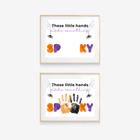 Halloween Handprint Craft Printable | These Little Hands Made Something Spooky | Halloween Keepsake for Kids | Preschool & Daycare Craft