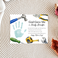 Christian Father's Day Handprint Craft Printable | God Gave Me a Handy Grandpa Grampy Papaw | Faith-Based Grandpa Gift from Kids | Grandfather Keepsake