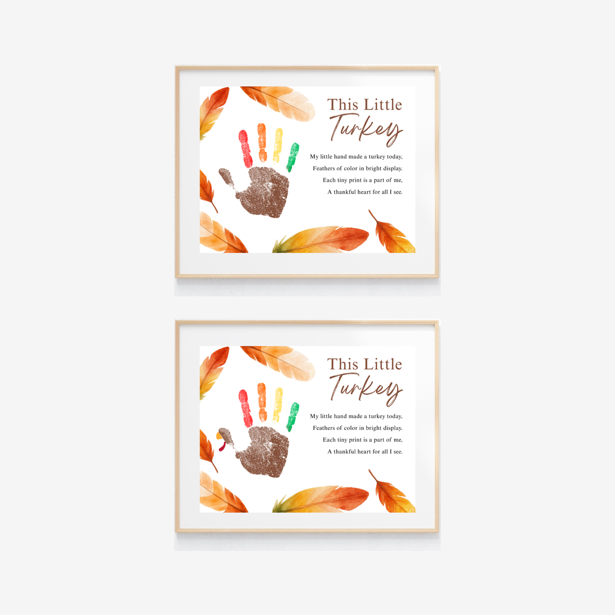 This Little Turkey Poem Handprint Craft | Thanksgiving Turkey Keepsake Printable