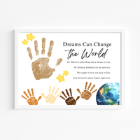 Martin Luther King Jr. Handprint Craft for Kids | MLK Day Diversity & Kindness Printable Activity