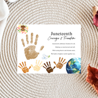 Juneteenth Courage & Freedom Handprint Craft Printable | Juneteenth Activity for Kids | Diversity & Inclusion Keepsake