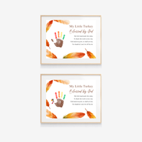 My Little Turkey Blessed by God Handprint Craft Printable | Christian Thanksgiving Keepsake | Preschool Turkey Handprint Activity