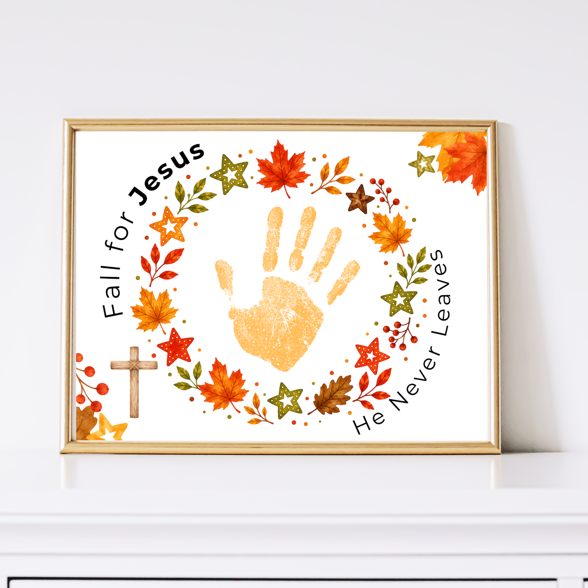 Fall for Jesus Handprint Wreath Craft | Christian Fall Printable | Preschool Autumn Keepsake