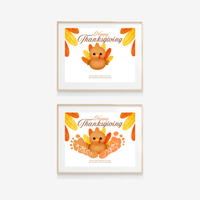 Happy Thanksgiving Turkey Footprint Craft | Thanksgiving Keepsake Printable | Preschool Fall Activity
