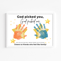 Christian Friendship Handprint Craft for Kids | God Picked You Best Friend Faith-Based Keepsake