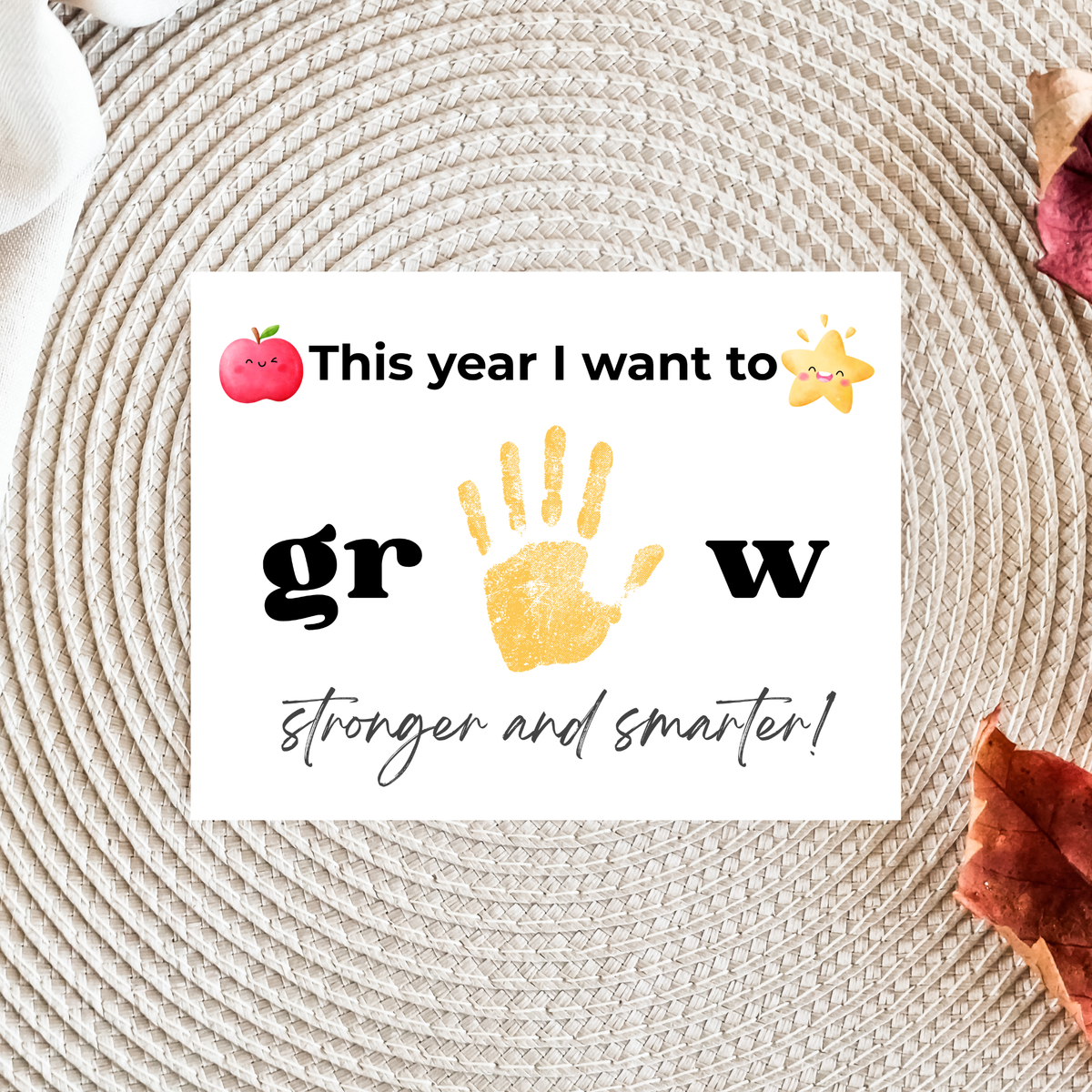 First Day of School Handprint Craft Printable | “This Year I Want to Grow” Keepsake | Back to School Activity for Kids | Preschool Kindergarten Craft