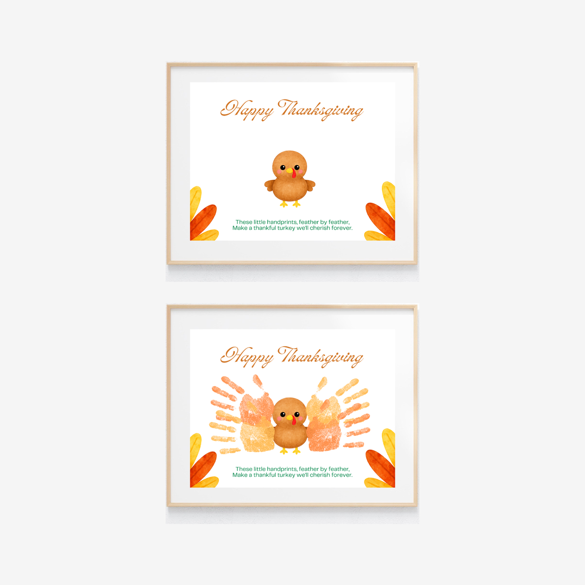 Happy Thanksgiving Turkey Handprint Craft Printable | Thanksgiving Handprint Keepsake | Preschool Fall Activity PDF